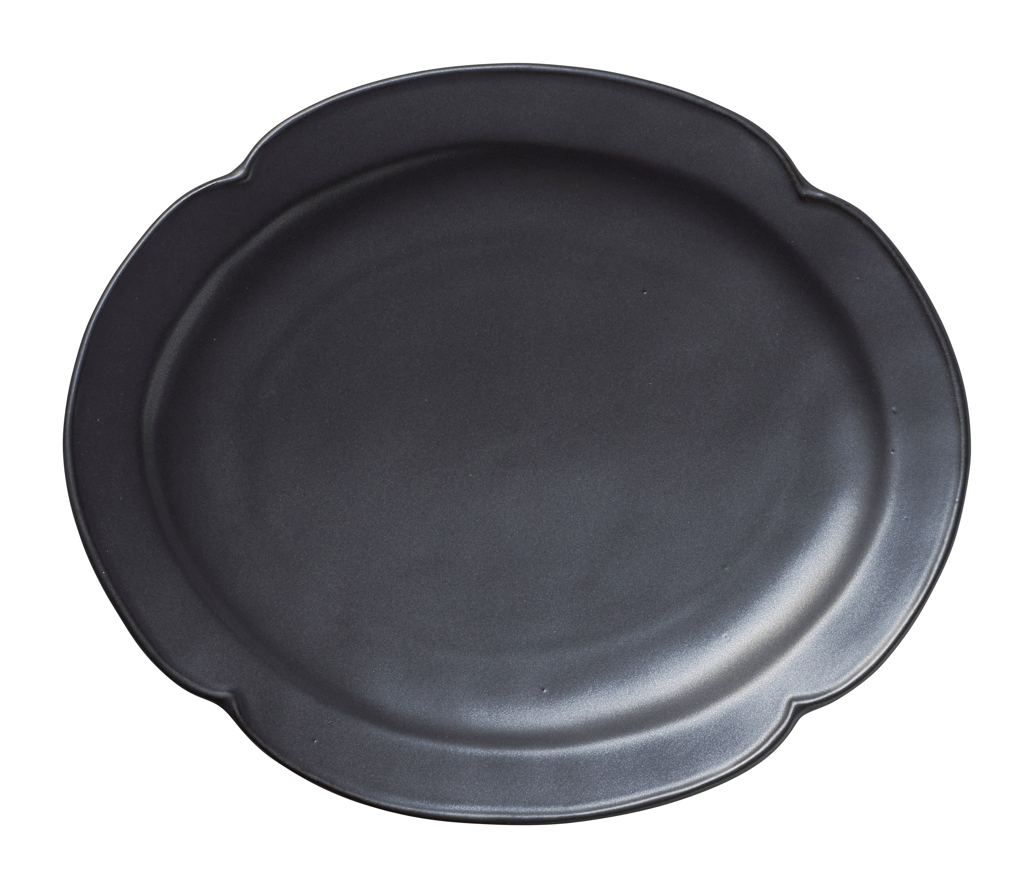 丸モ高木陶器 デプレブラックオーバルプレートL 4A068-14 1個(ご注文単位1個)【直送品】