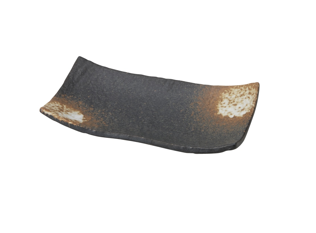 丸モ高木陶器 備前吹浜付焼物皿 4A075-09 1個（ご注文単位1個）【直送品】