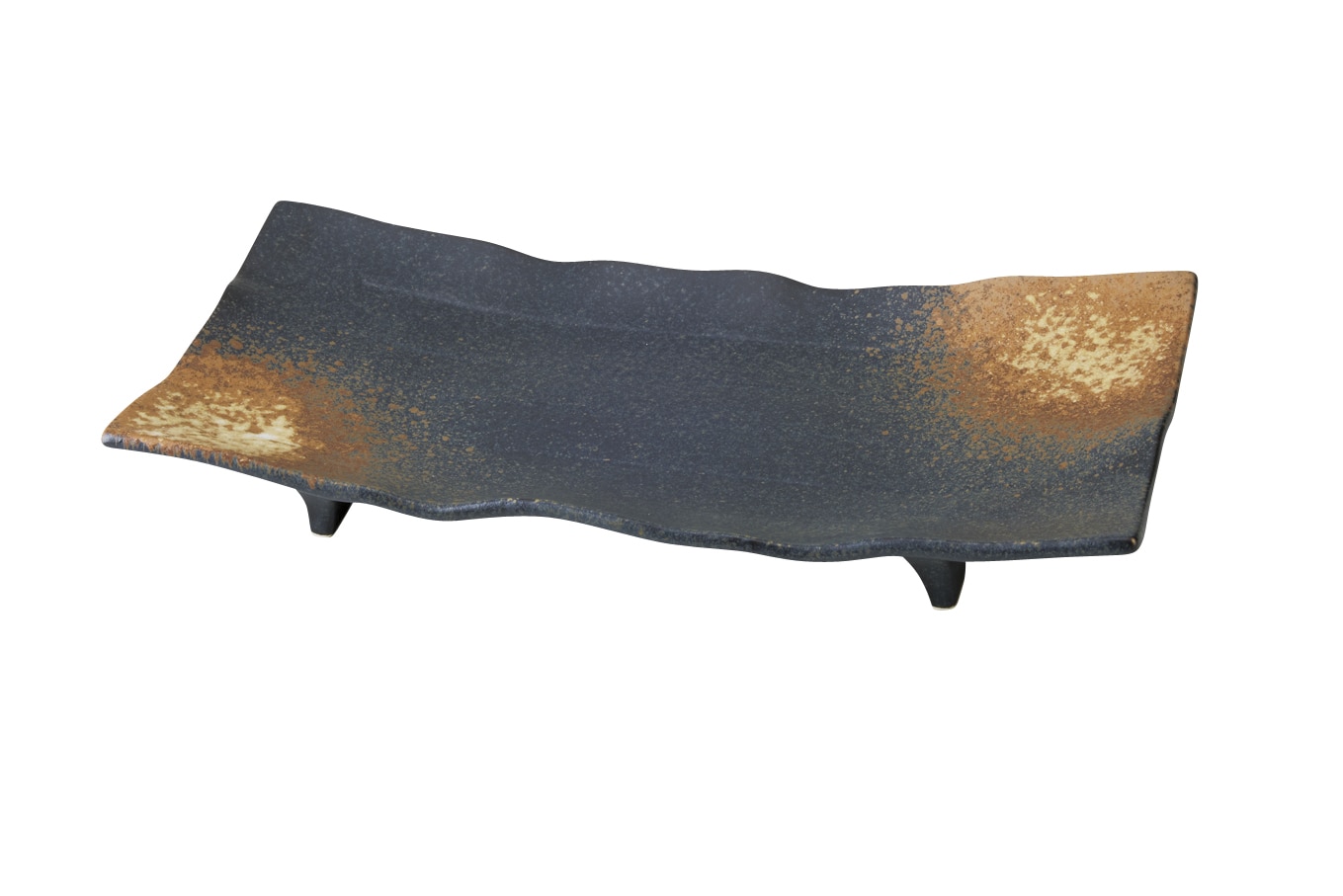 丸モ高木陶器 備前吹高台寿司皿 4A075-11 1個（ご注文単位1個）【直送品】