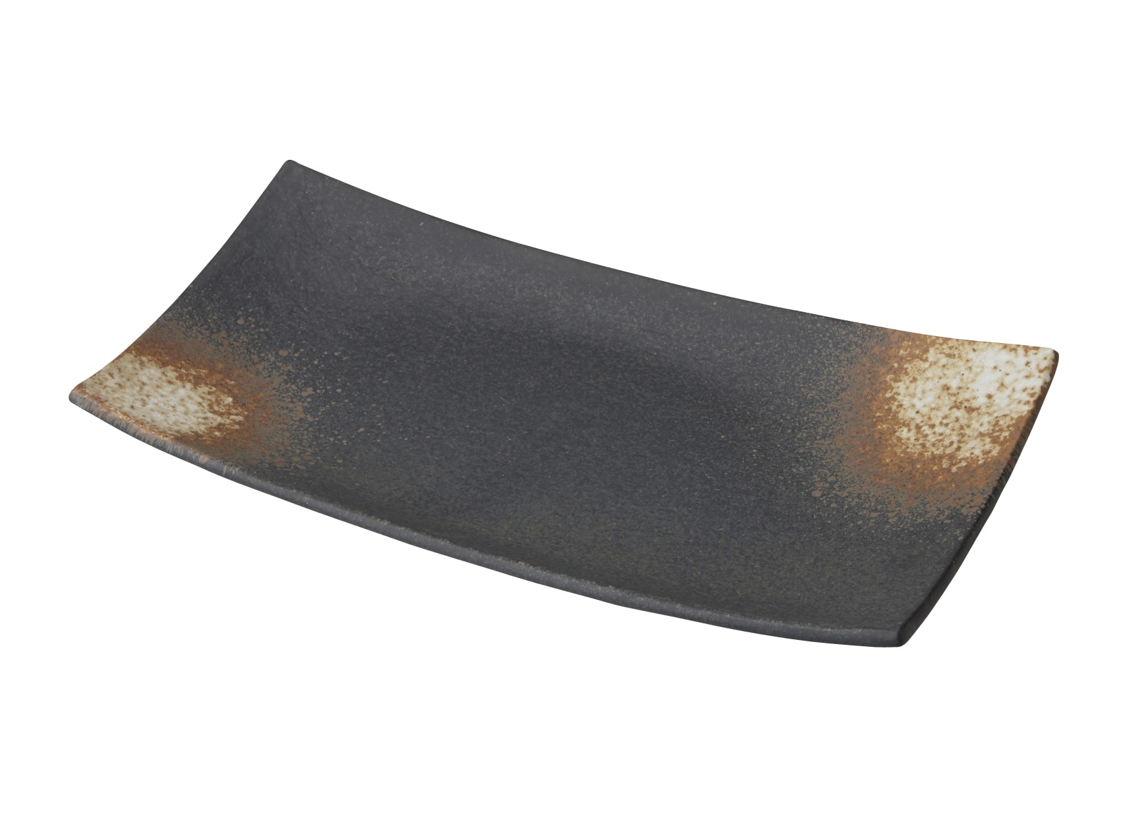 丸モ高木陶器 備前吹35ｘ19長角皿 4A075-13 1個（ご注文単位1個）【直送品】