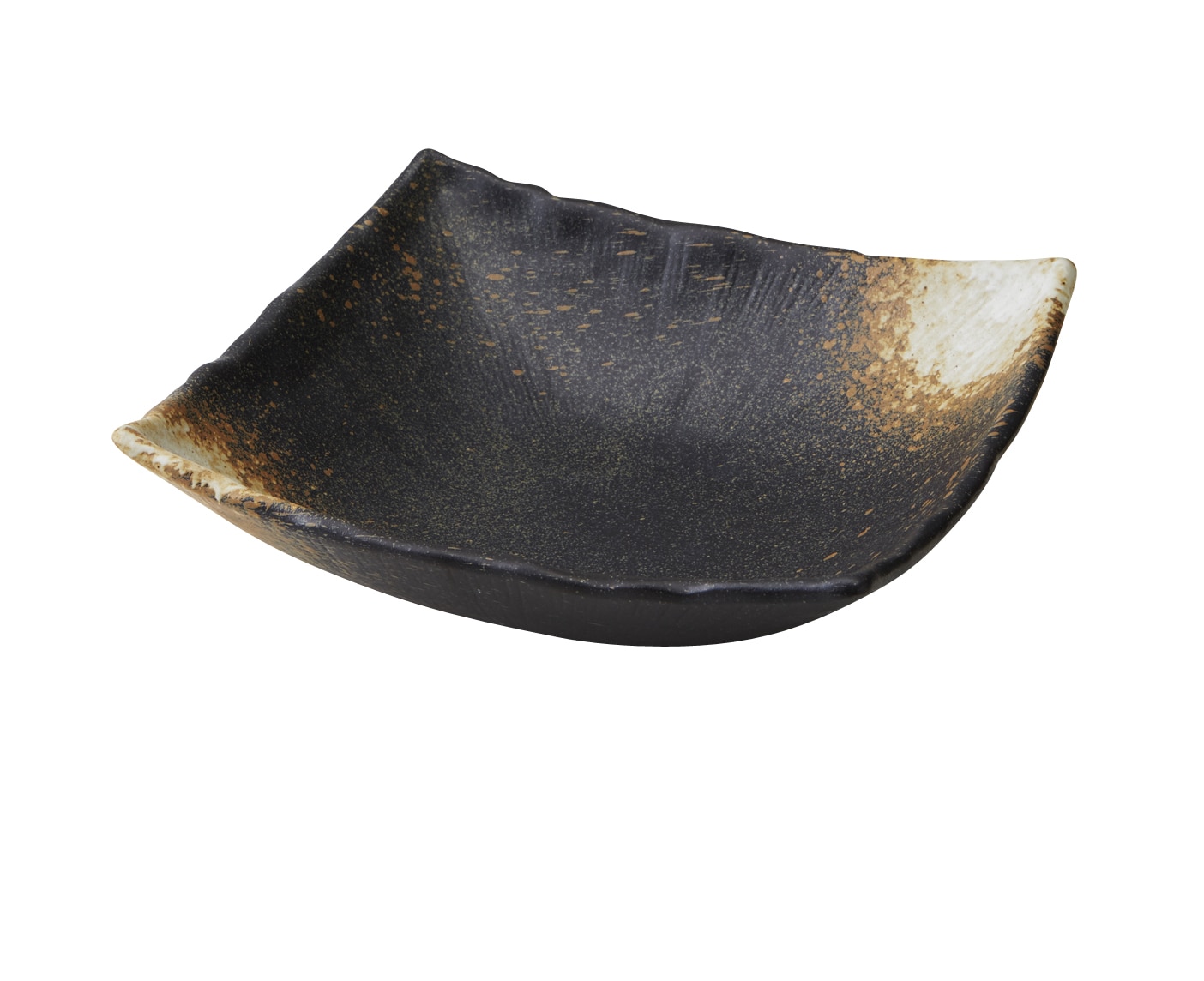 丸モ高木陶器 備前吹水盤角鉢 4A076-16 1個（ご注文単位1個）【直送品】