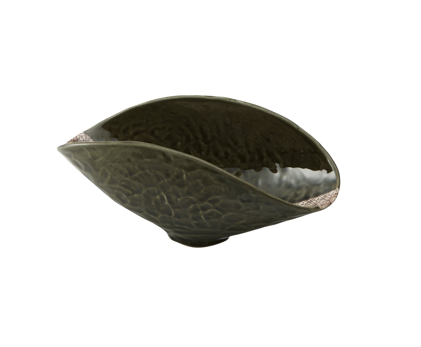 丸モ高木陶器 格子織部手造風変形鉢 4A078-13 1個（ご注文単位1個）【直送品】