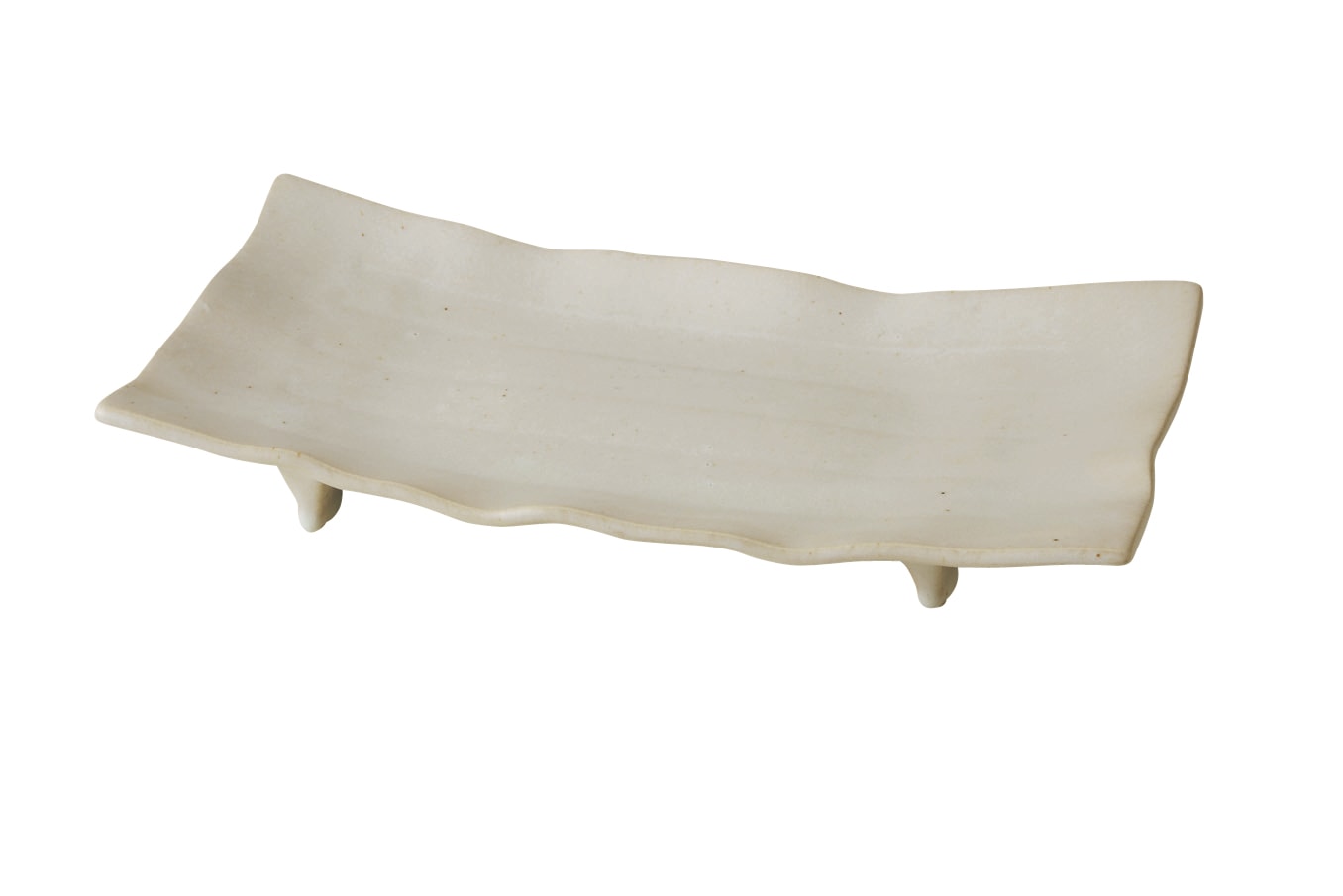 丸モ高木陶器 志野粉引高台寿司皿 4A079-11 1個（ご注文単位1個）【直送品】