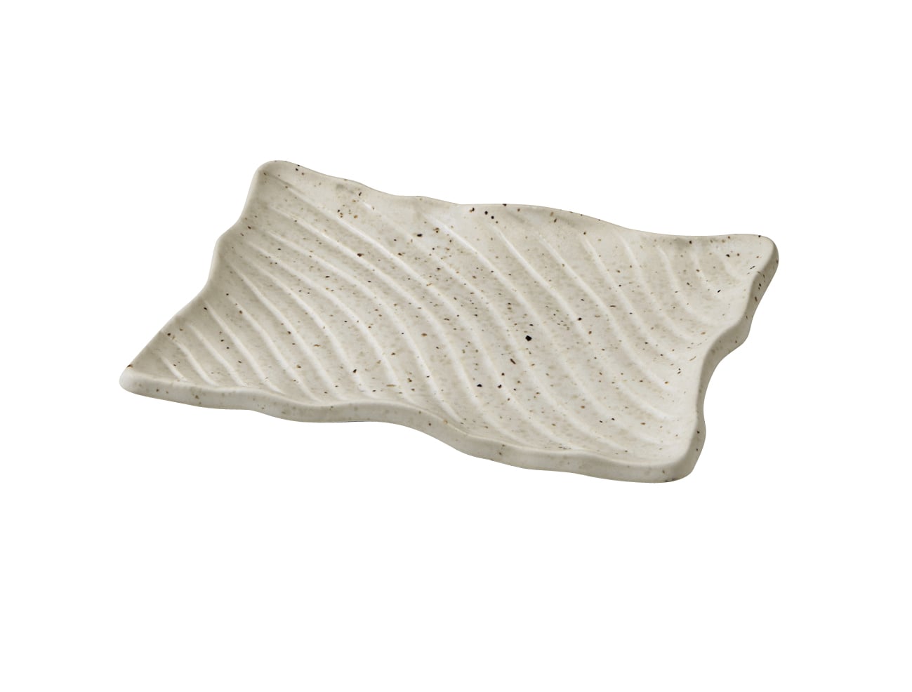 丸モ高木陶器 志野粉引21cm波彫皿 4A080-14 1個（ご注文単位1個）【直送品】