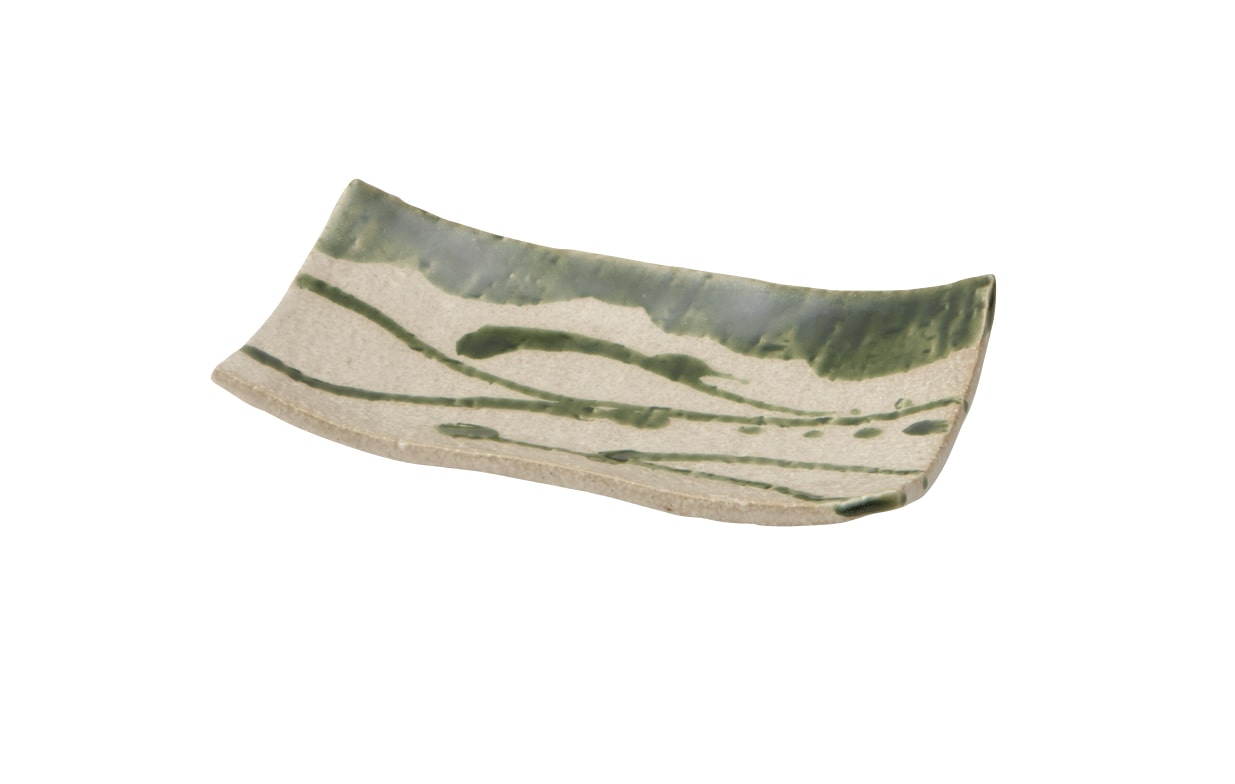 丸モ高木陶器 乱織部浜付焼物皿 4A081-09 1個（ご注文単位1個）【直送品】