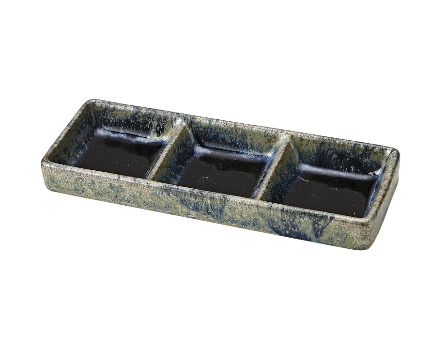 丸モ高木陶器 グランブルー三点盛仕切り皿 4A109-11 1個（ご注文単位1個）【直送品】