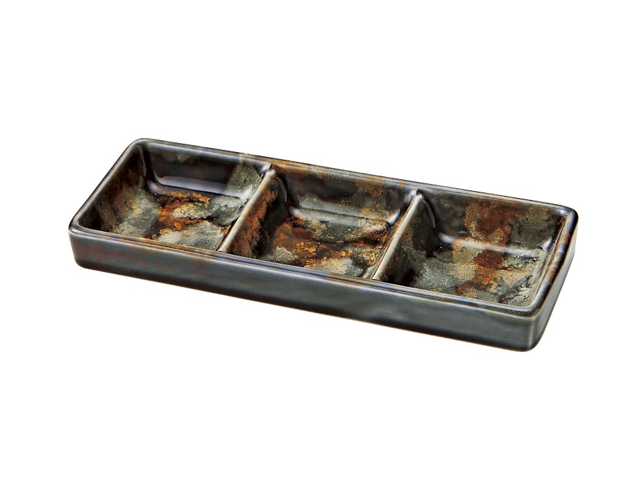 丸モ高木陶器 ディジョン三点盛仕切り皿 4A110-11 1個（ご注文単位1個）【直送品】