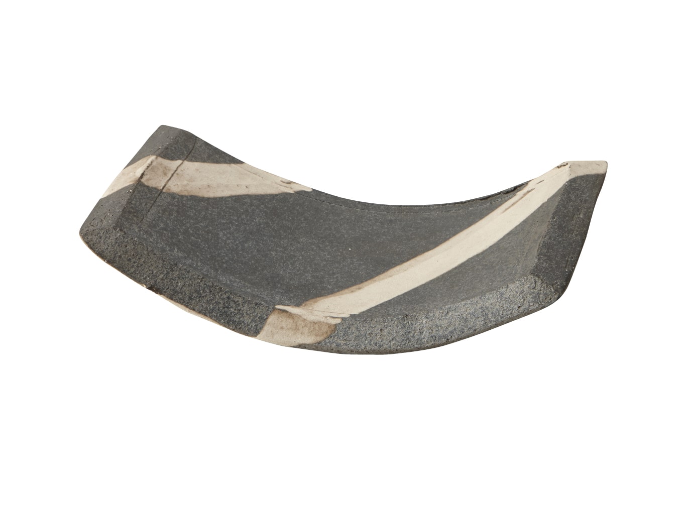 丸モ高木陶器 聲望黒窯斜掛分両上28cm長角皿 4A111-14 1個（ご注文単位1個）【直送品】