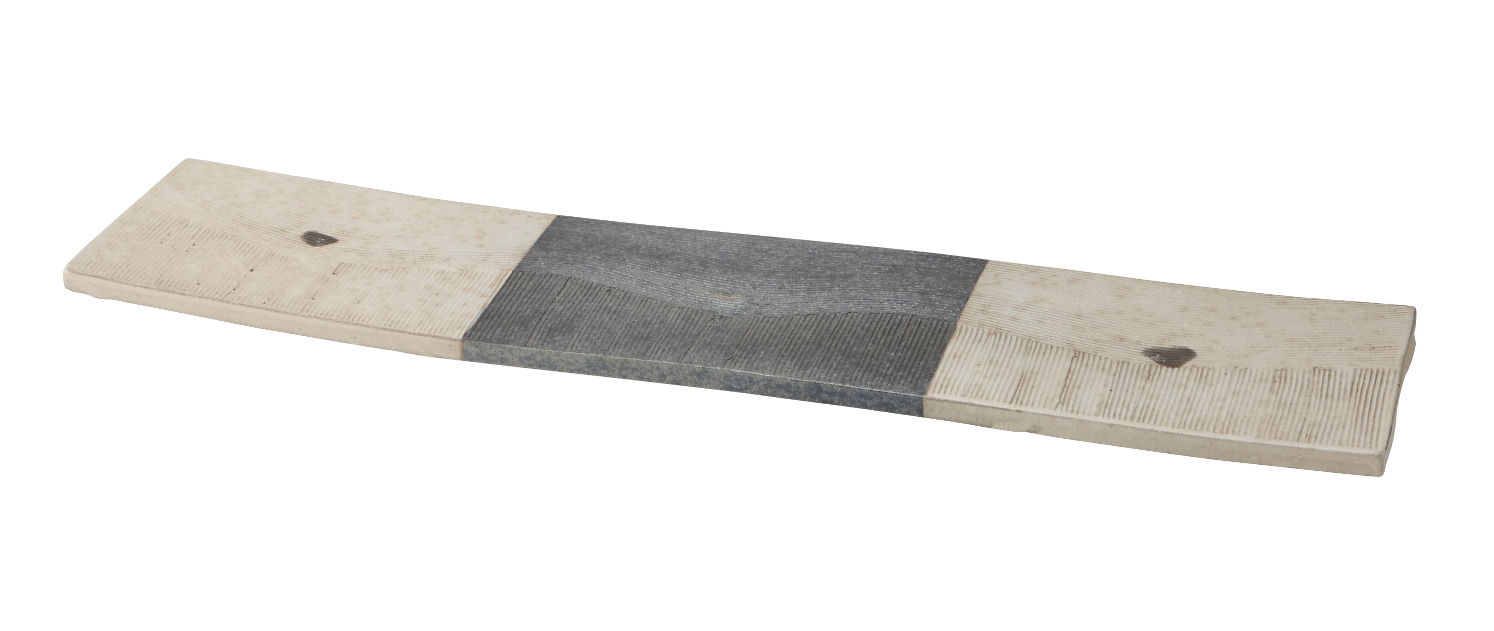 丸モ高木陶器 聲望黒窯変掛分76cm長角皿 4A113-11 1個（ご注文単位1個）【直送品】