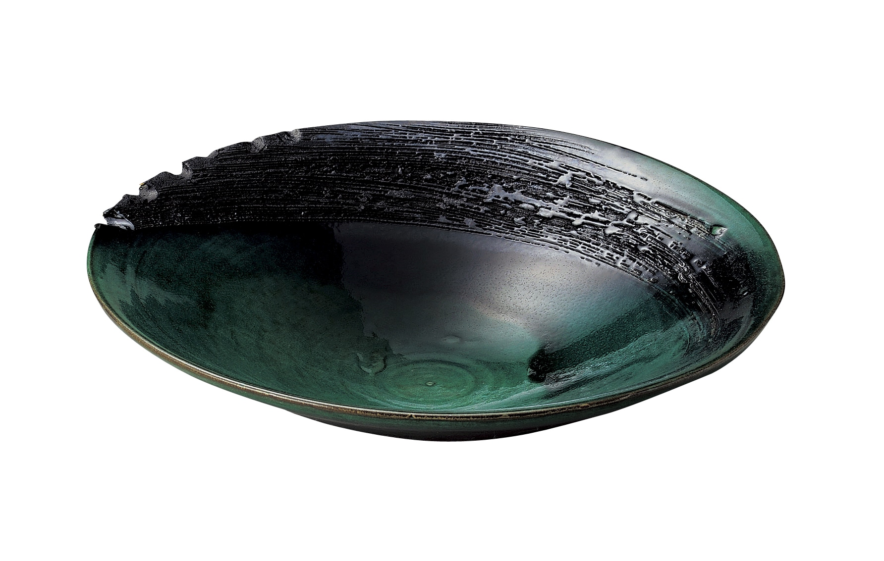 丸モ高木陶器 聲望緑釉大鉢41cm 4A114-11 1個（ご注文単位1個）【直送品】