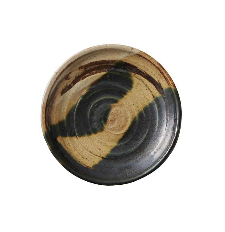 丸モ高木陶器 古釉織部取り皿/コーヒーソーサー※ソーサーのみ 4A117-02 1個（ご注文単位1個）【直送品】