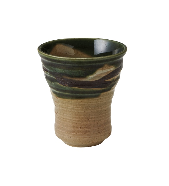 丸モ高木陶器 古釉織部波型カップ 4A117-10 1個（ご注文単位1個）【直送品】