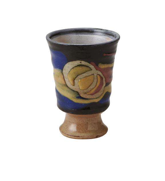 丸モ高木陶器 釉三彩高台フリーカップ 4A117-27 1個（ご注文単位1個）【直送品】