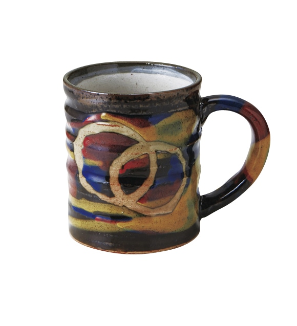 丸モ高木陶器 釉三彩マグカップ 4A117-28 1個(ご注文単位1個)【直送品】