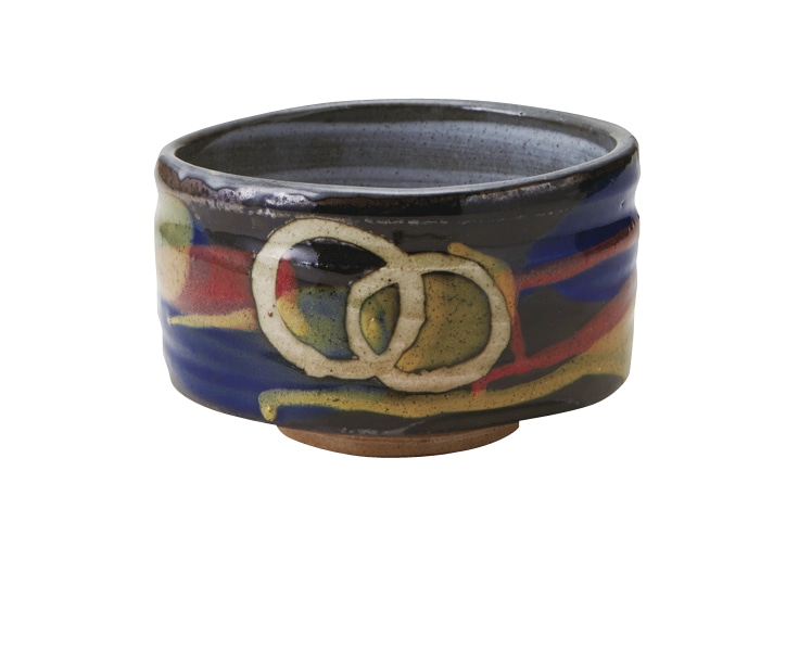 丸モ高木陶器 釉三彩抹茶碗 4A117-29 1個(ご注文単位1個)【直送品】