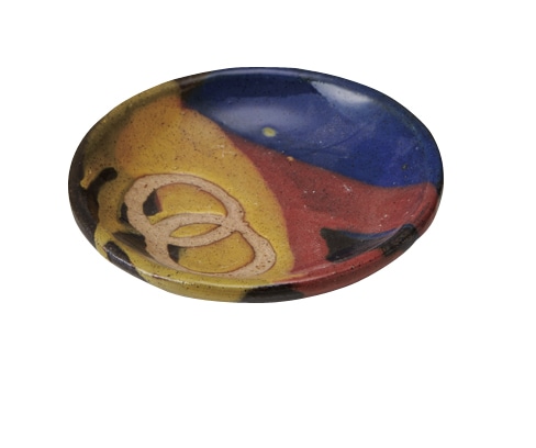 丸モ高木陶器 釉三彩豆皿 4A117-36 1個(ご注文単位1個)【直送品】