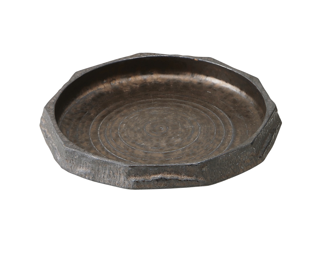 丸モ高木陶器 金結晶面取24.5cm鉢 4A126-04 1個(ご注文単位1個)【直送品】