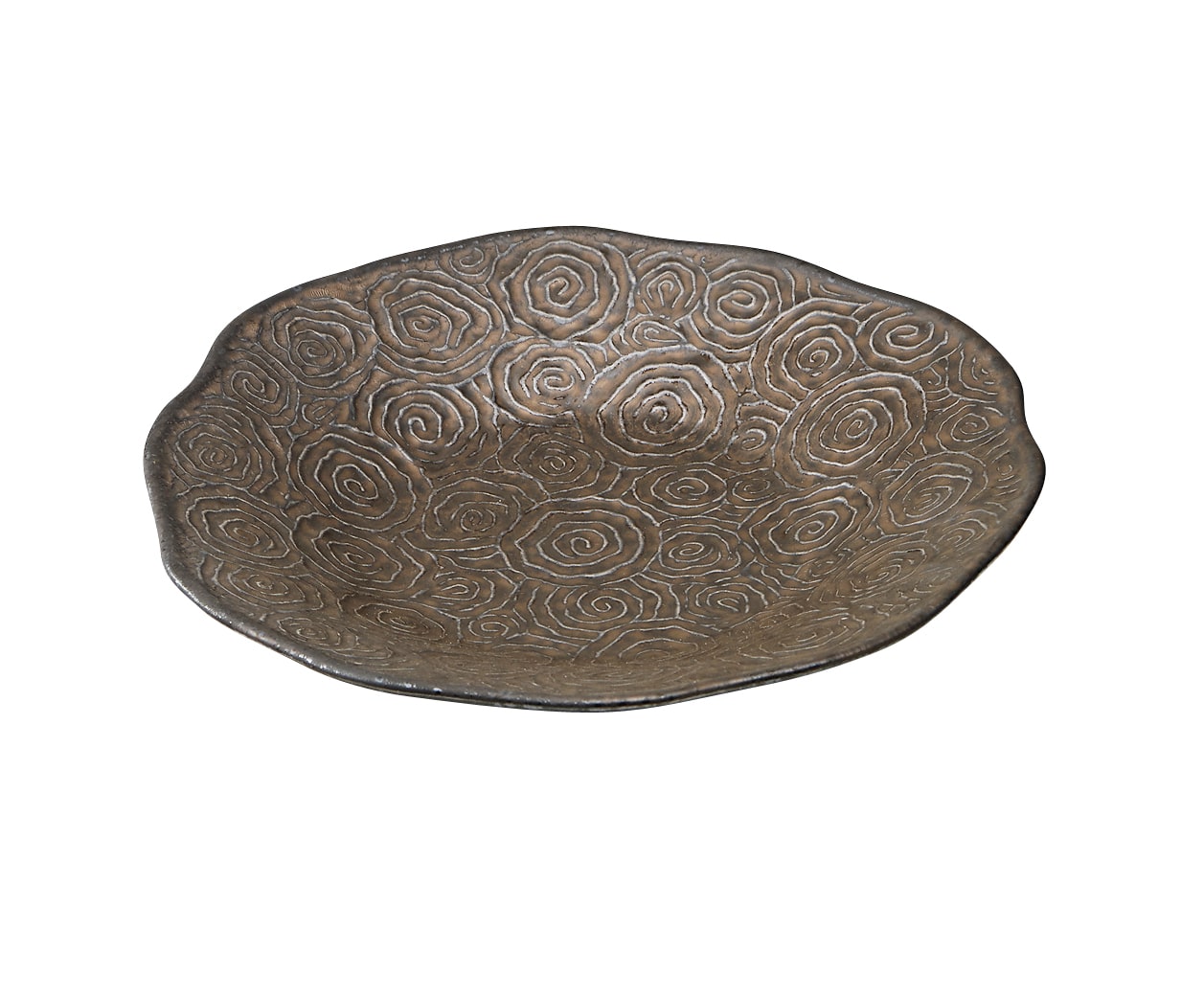 丸モ高木陶器 金結晶渦彫28cm皿 4A126-06 1個(ご注文単位1個)【直送品】