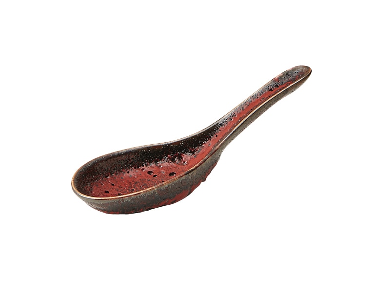 丸モ高木陶器 紅柚子天目レンゲ 4A126-21 1個（ご注文単位1個）【直送品】