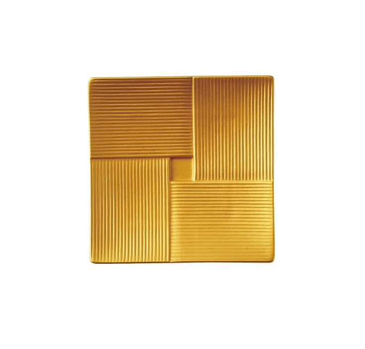 丸モ高木陶器 ゴールド市松正角11cm皿 4A126-23 1個（ご注文単位1個）【直送品】