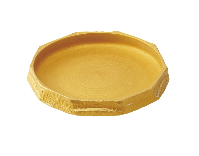 丸モ高木陶器 ゴールド面取24.5cm鉢 4A126-26 1個（ご注文単位1個）【直送品】