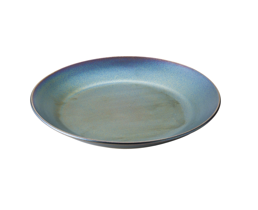 丸モ高木陶器 窯変黒ラスター7寸皿 4A127-06 1個（ご注文単位1個）【直送品】