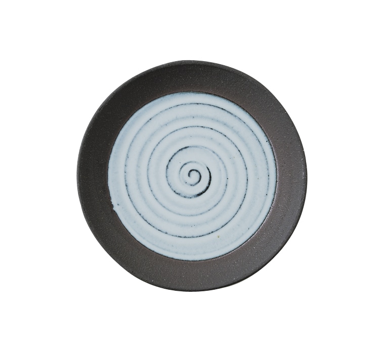 丸モ高木陶器 黒土窯変13.5cm丸皿 4A129-01 1個（ご注文単位1個）【直送品】