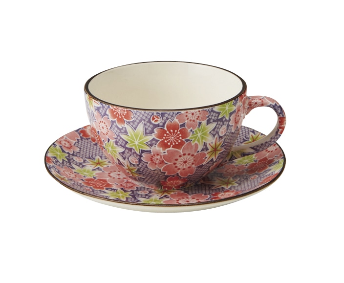 丸モ高木陶器 友禅紫コーヒーカップ※カップのみ 4A139-15 1個（ご注文単位1個）【直送品】