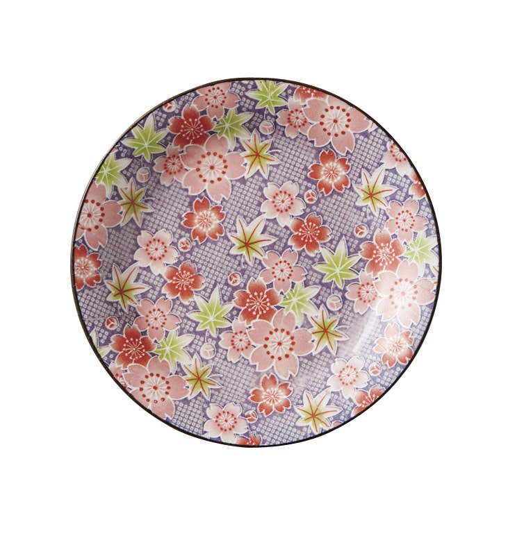 丸モ高木陶器 友禅紫ケーキ皿/スープカップソーサー※ソーサーのみ 4A139-18 1個（ご注文単位1個）【直送品】