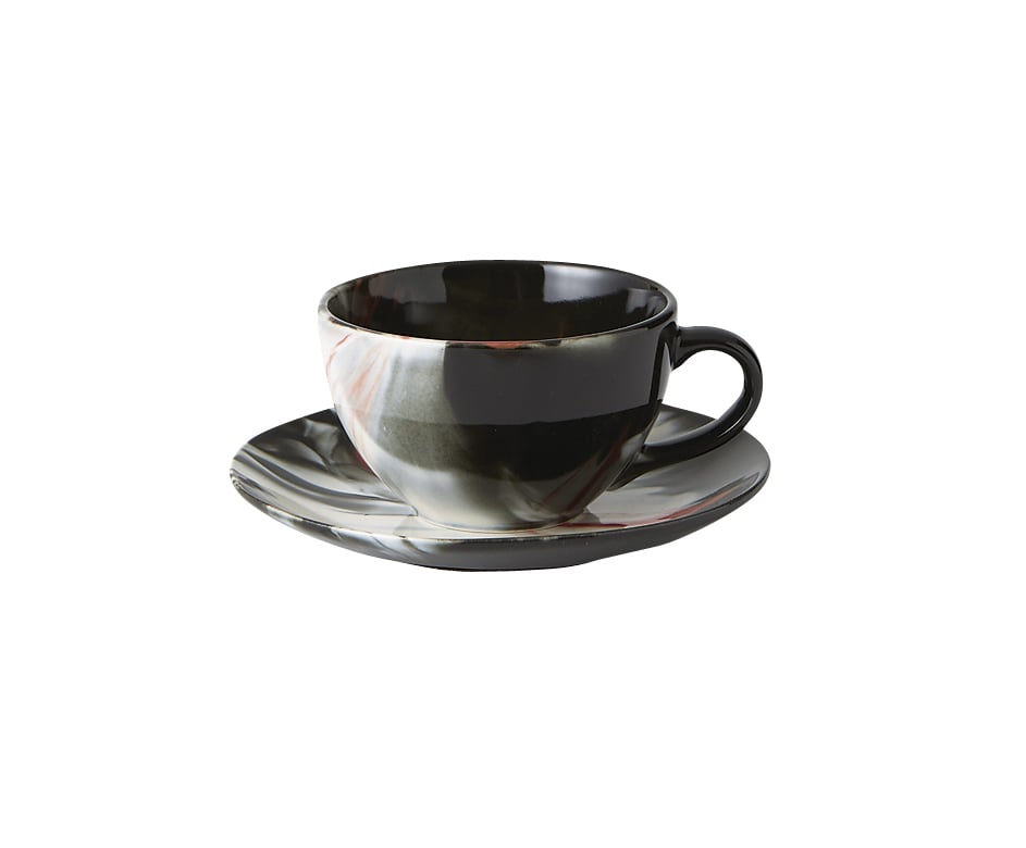 丸モ高木陶器 マーブル黒コーヒーカップ※カップのみ 4A140-06 1個（ご注文単位1個）【直送品】