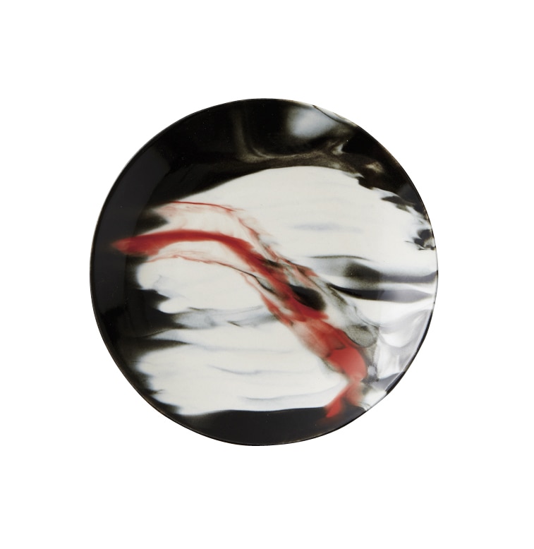 丸モ高木陶器 マーブル黒中皿/コーヒーカップソーサー※ソーサーのみ 4A140-07 1個（ご注文単位1個）【直送品】