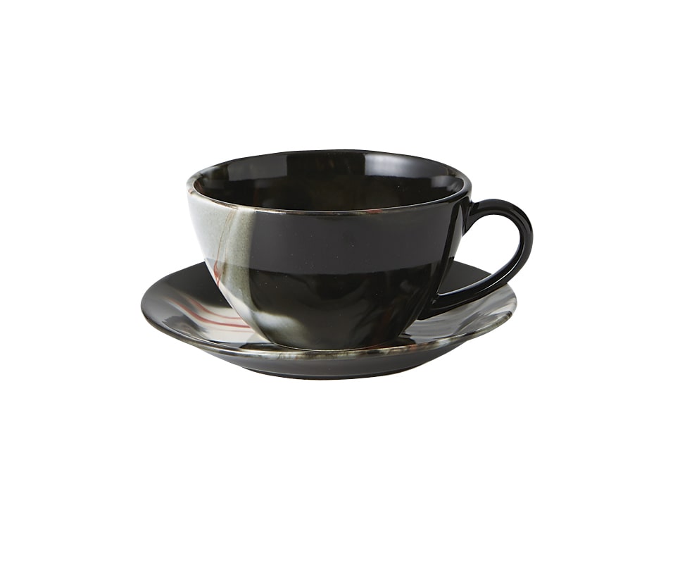 丸モ高木陶器 マーブル黒スープカップ 4A140-08 1個（ご注文単位1個）【直送品】