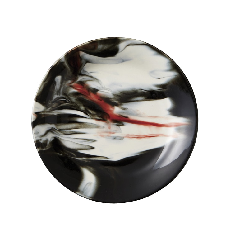 丸モ高木陶器 マーブル黒ケーキ皿/スープカップソーサー※ソーサーのみ 4A140-09 1個（ご注文単位1個）【直送品】