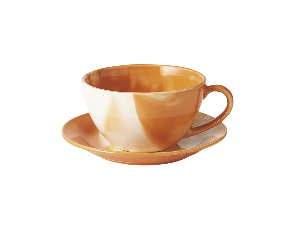 丸モ高木陶器 マーブルオレンジスープカップ 4A140-19 1個（ご注文単位1個）【直送品】