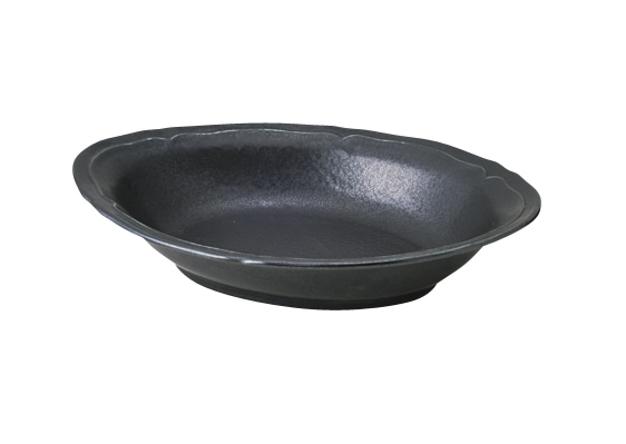 丸モ高木陶器 梨花ベーカーBK（ブラック） 4A142-05 1個（ご注文単位1個）【直送品】