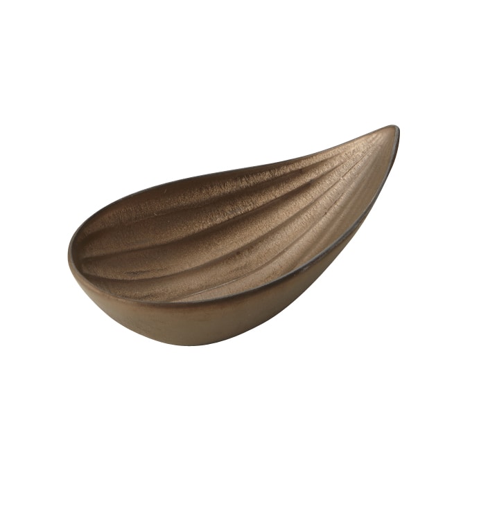 丸モ高木陶器 桃奈笹小鉢ゴールド 4A146-13 1個（ご注文単位1個）【直送品】