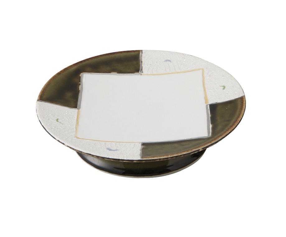 丸モ高木陶器 財富ラスター条根オリベ高台 4A150-04 1個（ご注文単位1個）【直送品】