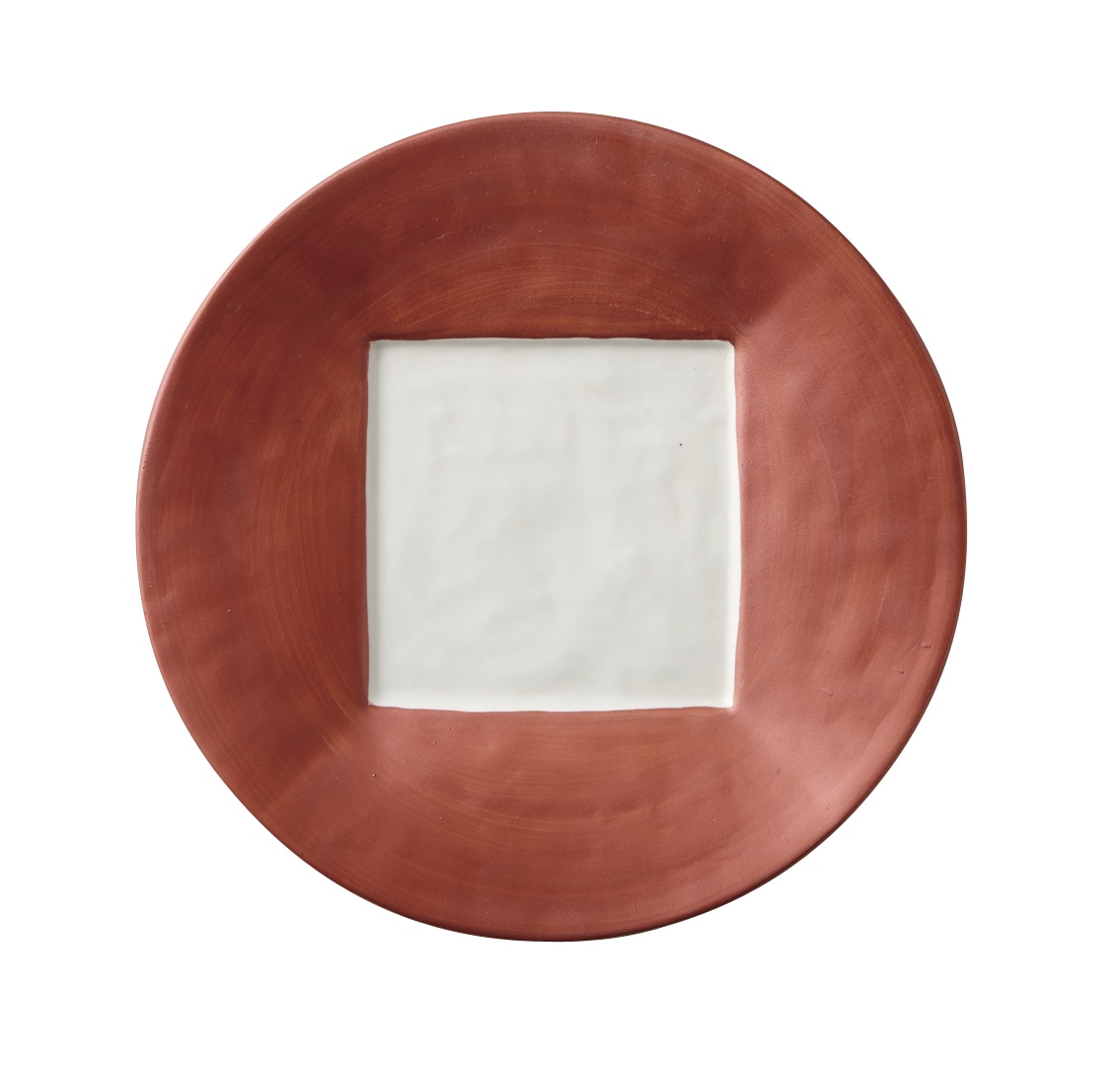 丸モ高木陶器 財富25cmパールレッド皿 4A150-10 1個(ご注文単位1個)【直送品】