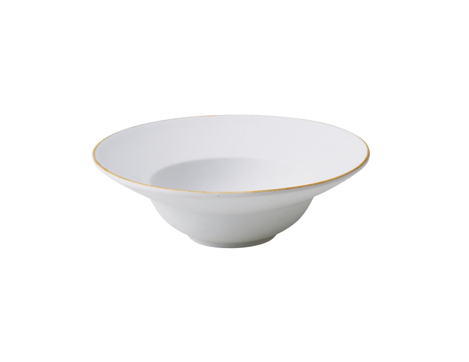 丸モ高木陶器 財富渕金白マットリムボール（小） 4A150-18 1個（ご注文単位1個）【直送品】