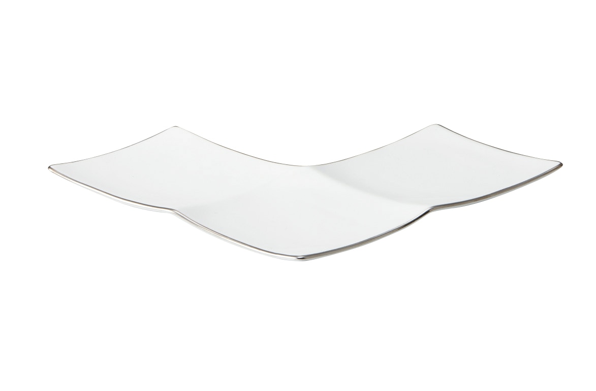 丸モ高木陶器 財富渕プラチナV字（白）三品皿 4A151-16 1個（ご注文単位1個）【直送品】