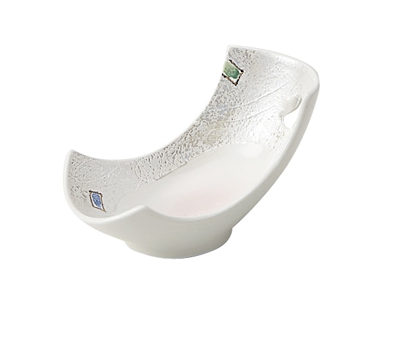 丸モ高木陶器 財富ラスター三日月透かし小鉢 4A152-04 1個（ご注文単位1個）【直送品】