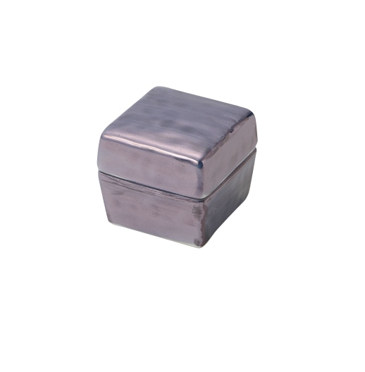 丸モ高木陶器 宝石パープル内外彩角蓋物 4A153-10 1個（ご注文単位1個）【直送品】