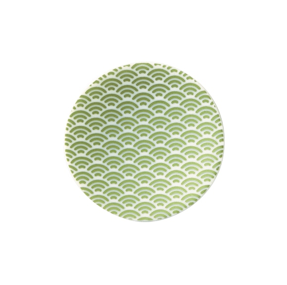 丸モ高木陶器 ラスター緑豆皿青海波 4A172-08 1個（ご注文単位1個）【直送品】