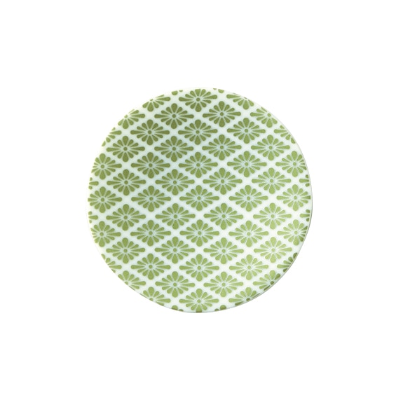 丸モ高木陶器 ラスター緑豆皿菊菱 4A172-10 1個（ご注文単位1個）【直送品】