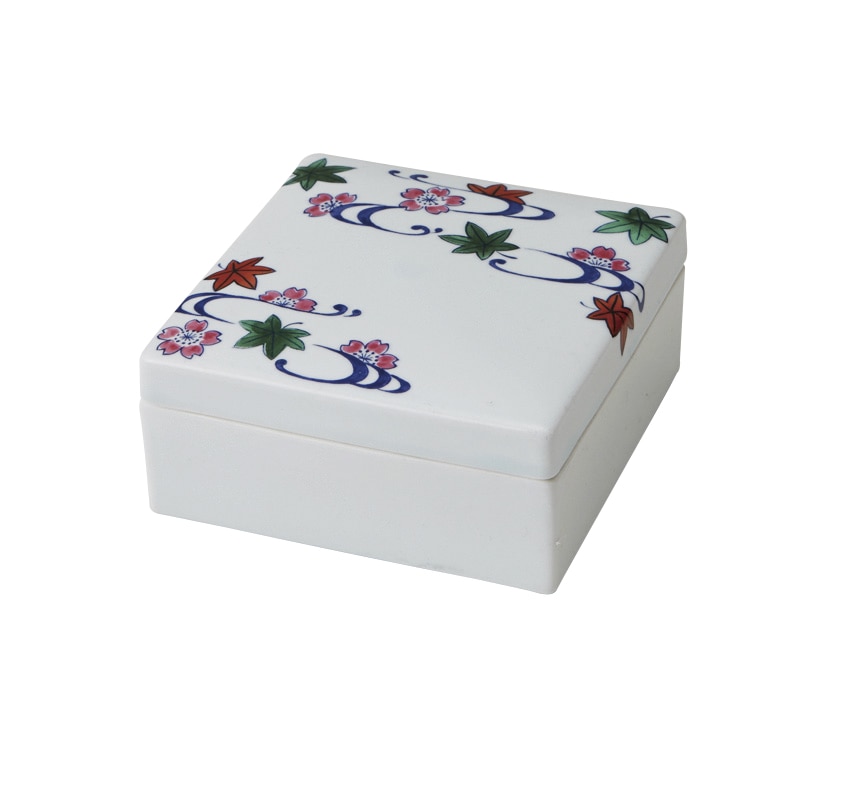 丸モ高木陶器 イングレ流水正角蓋物 4A175-16 1個(ご注文単位1個)【直送品】