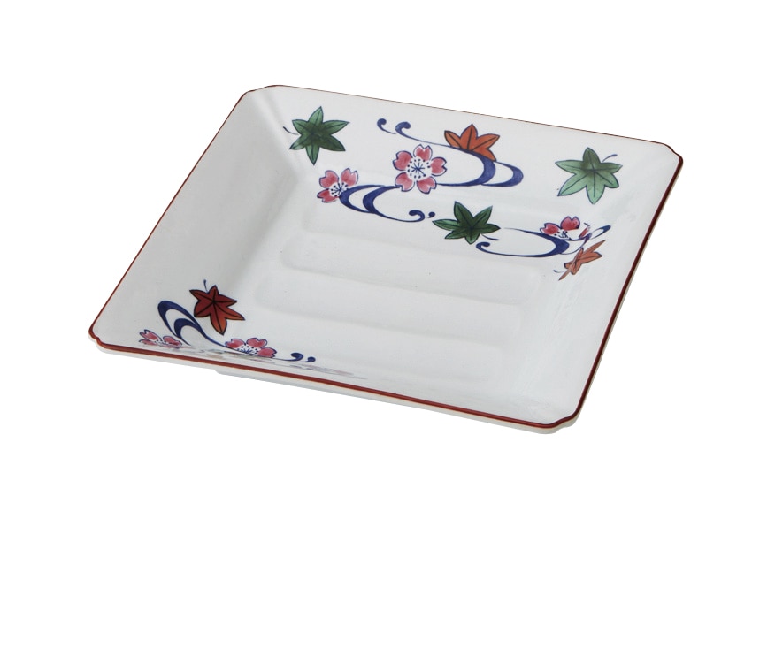 丸モ高木陶器 イングレ流水四方焼物皿 4A175-19 1個(ご注文単位1個)【直送品】