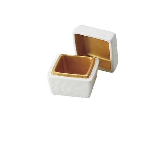 丸モ高木陶器 内金彩蓋付角珍味 4A177-09 1個(ご注文単位1個)【直送品】