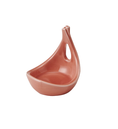 丸モ高木陶器 桃釉手付珍味 4A177-17 1個（ご注文単位1個）【直送品】