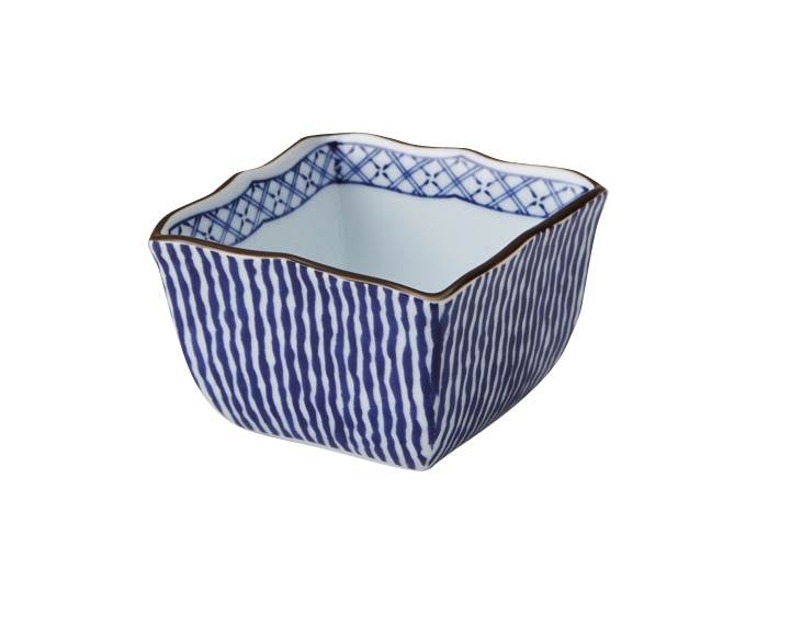 丸モ高木陶器 イングレ波十草角小鉢 4A177-22 1個（ご注文単位1個）【直送品】