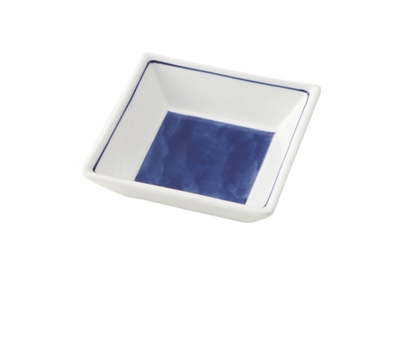 丸モ高木陶器 イングレ呉須ダミ角小皿 4A177-25 1個（ご注文単位1個）【直送品】